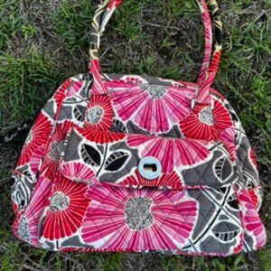 Vera Bradley Turnlock Satchel in "Cherry Blossoms"
